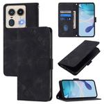 For Motorola Edge 50 5G Global Skin Feel Embossed Leather Phone Case(Black)