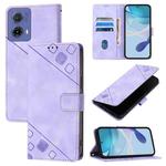 For Motorola Moto G85 Skin Feel Embossed Leather Phone Case(Light Purple)