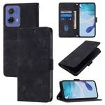 For Motorola Moto G85 Skin Feel Embossed Leather Phone Case(Black)