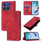 For Motorola Edge 60 Fusion 5G Global Skin Feel Embossed Leather Phone Case(Red)
