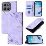 For Motorola Moto G15 / G15 Power Skin Feel Embossed Leather Phone Case(Light Purple)