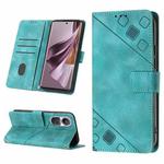 For OPPO Reno10/10 Pro Global Skin-feel Embossed Leather Phone Case(Green)