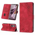 For OPPO Reno10 / Reno10 Pro Global Skin-feel Embossed Leather Phone Case(Red)