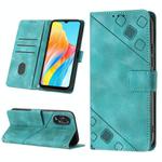 For OPPO A38 4G Global Skin-feel Embossed Leather Phone Case(Green)