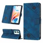 For OPPO A79 5G Skin-feel Embossed Leather Phone Case(Blue)