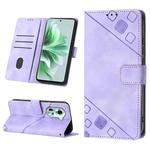 For OPPO Reno11 5G Global Skin-feel Embossed Leather Phone Case(Light Purple)