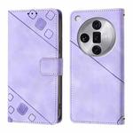 For OPPO Find X7 Ultra Skin-feel Embossed Leather Phone Case(Light Purple)