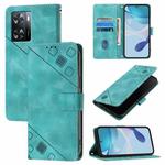 For OPPO A57s / A57e / A77s Global Skin-feel Embossed Leather Phone Case(Green)
