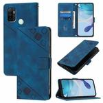 For OPPO A53s 4G / A33 2020 4G Skin-feel Embossed Leather Phone Case(Blue)