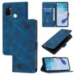 For OPPO A11s 4G Skin-feel Embossed Leather Phone Case(Blue)