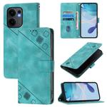 For OPPO Reno13 F 5G Global Skin-feel Embossed Leather Phone Case(Green)