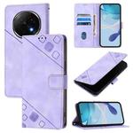 For OPPO A5 Pro China Skin-feel Embossed Leather Phone Case(Light Purple)