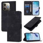For OPPO A5 Pro 5G Global Skin-feel Embossed Leather Phone Case(Black)