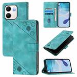 For OPPO A5x 4G Global / 5G Global Skin-feel Embossed Leather Phone Case(Green)