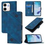 For OPPO A5x 4G Global / 5G Global Skin-feel Embossed Leather Phone Case(Blue)