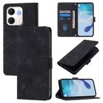 For OPPO A5x 4G Global / 5G Global Skin-feel Embossed Leather Phone Case(Black)