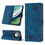 For Huawei Mate 60 Skin-feel Embossed Leather Phone Case(Blue)