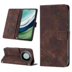 For Huawei Mate 60 Pro Skin-feel Embossed Leather Phone Case(Brown)