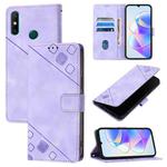 For Huawei Enjoy 20 SE / P smart 2021 / Y7a Skin Feel Embossed Leather Phone Case(Light Purple)