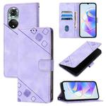 For Huawei Nova 9 Pro Skin Feel Embossed Leather Phone Case(Light Purple)