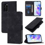For Huawei P40 Skin Feel Embossed Leather Phone Case(Black)