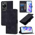 For Huawei P60 / P60 Pro Skin Feel Embossed Leather Phone Case(Black)