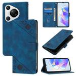 For Huawei Pura 70 Skin Feel Embossed Leather Phone Case(Blue)