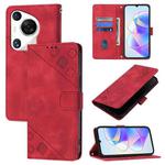 For Huawei Pura 70 Pro Skin Feel Embossed Leather Phone Case(Red)