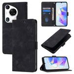 For Huawei Pura 70 Pro Skin Feel Embossed Leather Phone Case(Black)