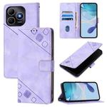 For Huawei Enjoy 80s 4G Skin Feel Embossed Leather Phone Case(Light Purple)