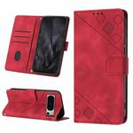 For Google Pixel 8 Pro Skin-feel Embossed Leather Phone Case(Red)