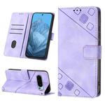 For Google Pixel 9 Skin-feel Embossed Leather Phone Case(Light Purple)
