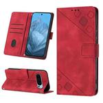 For Google Pixel 9 Skin-feel Embossed Leather Phone Case(Red)