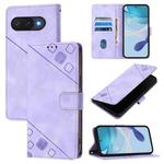 For Google Pixel 9a Skin-feel Embossed Leather Phone Case(Light Purple)