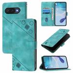 For Google Pixel 9a Skin-feel Embossed Leather Phone Case(Green)