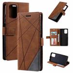 For Realme 9i 5G Skin Feel Splicing Leather Phone Case(Brown)