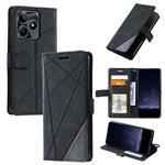 For Realme C53 Skin Feel Splicing Leather Phone Case(Black)