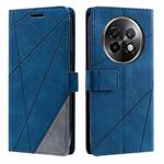 For Realme 13+ Skin Feel Splicing Leather Phone Case(Blue)