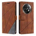 For Realme 13+ Skin Feel Splicing Leather Phone Case(Brown)
