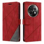 For Realme 13+ Skin Feel Splicing Leather Phone Case(Red)