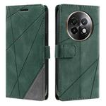 For Realme 13+ Skin Feel Splicing Leather Phone Case(Green)