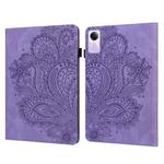 For Xiaomi Redmi Pad SE Peacock Embossed Pattern Leather Tablet Case(Purple)