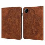 For Xiaomi Redmi Pad SE 8.7 Peacock Embossed Pattern Leather Tablet Case(Brown)