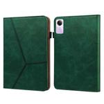 For Xiaomi Redmi Pad SE Solid Color Stripe Embossed Leather Tablet Case(Green)