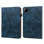 For Xiaomi Redmi Pad SE 8.7 Solid Color Stripe Embossed Leather Tablet Case(Blue)