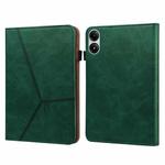 For Xiaomi Redmi Pad Pro 12.1 Solid Color Stripe Embossed Leather Tablet Case(Green)