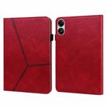 For Xiaomi Redmi Pad Pro 12.1 Solid Color Stripe Embossed Leather Tablet Case(Red)