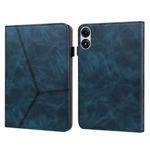 For Xiaomi Redmi Pad Pro 12.1 Solid Color Stripe Embossed Leather Tablet Case(Blue)