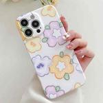 For iPhone 15 Pro PC Phone Case(Yellow Purple Flowers)