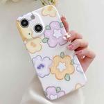 For iPhone 15 Plus PC Phone Case(Yellow Purple Flowers)